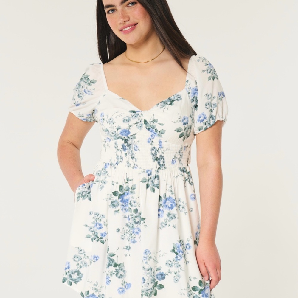 Hollister Blue Floral Mini Dress